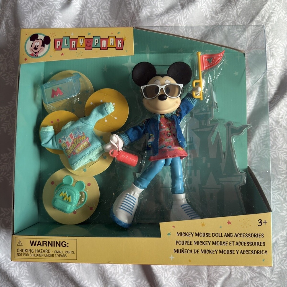 Disney Walt Disney World Play In The Park Mickey Doll and Accessories New w Box